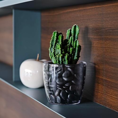 Kalapanta - Dekosteine ​​aus recyceltem Kunststoff für Vasen, Malerei, Aquarien, Garten (Schwarz, Ø 2-5 cm | etwa 75 Stück)
