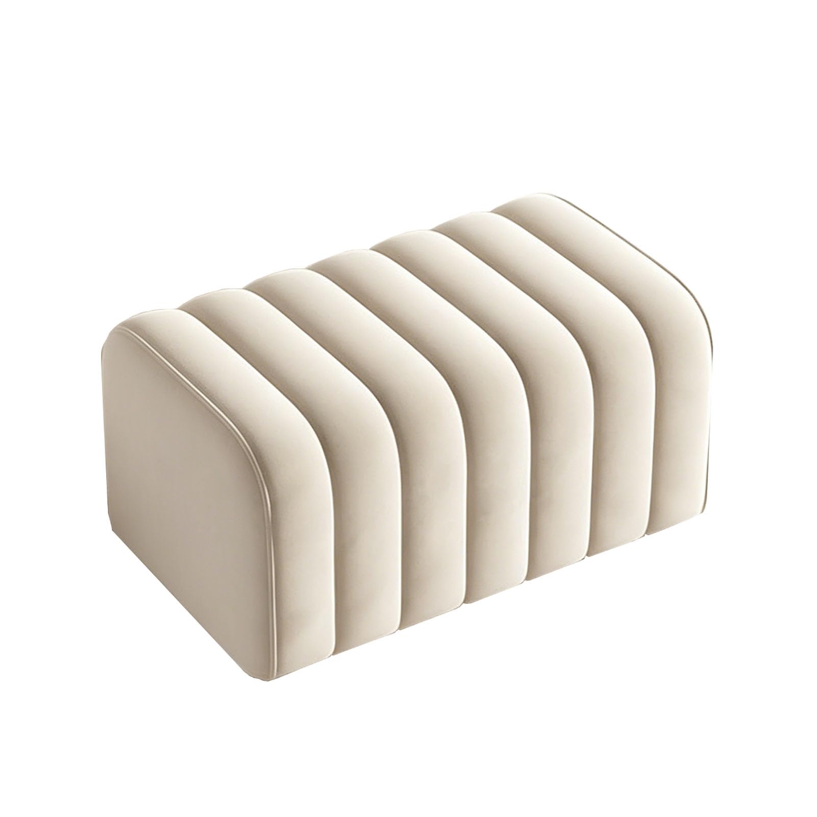 Siège confortable de 40 cm profondeur avec ce grand pouf ottoman rectangulaire moderne en velours