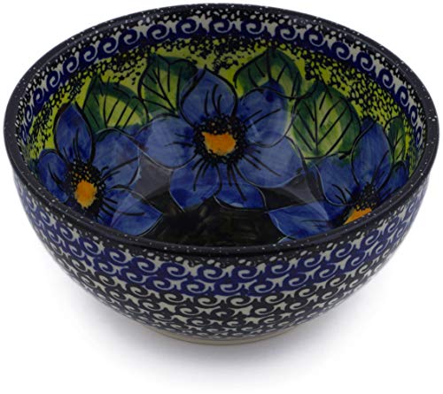 Polish Pottery Bowl 6-inch Midnight Glow UNIKAT