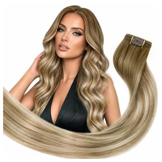 24inch Sunny Clip on Human Hair Extensions Balayage Brown Blonde Human Hair Clip in Hair Extensions Chestnut Brown Balayage Platinum Blonde Clip in Human Hair Extensions Ombre 7pcs