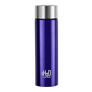 CELLO H2O Stainless Steel Water Bottle 1000ml, Blue | Single Walled, Food Grade ISI Certified Steel Bottle | Leakproof Lid Steel Fridge Bottle For School Kids, College, Office, Gym, Travel & Outdoor - image, photos