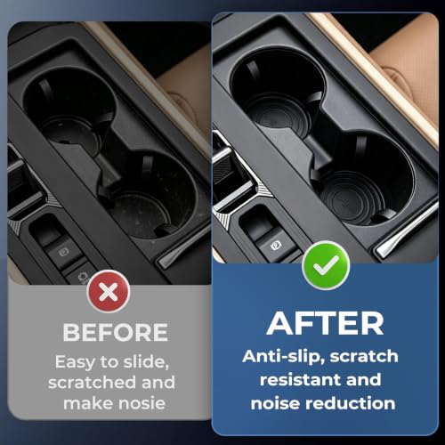 Image of Center Console Cup Holder Inserts for Lexus ES /ES350e /ES350h /ES500e 2026+, Interior Accessories Silicone Car Cup Holders Covers Protector for 2026+ ES, Black