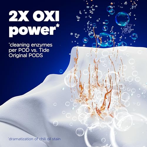 Image of Tide Oxi Boost Power PODS Laundry Detergent Pacs, 57 Count, Set-In Stain Removal + Oxi Power, laundry soap detergent pacs