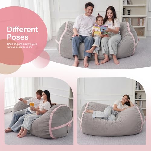 Image of 5FT Bean Bag Chair 5'Giant Bean Bag Chairs with Adults, Large Beanbag Chair