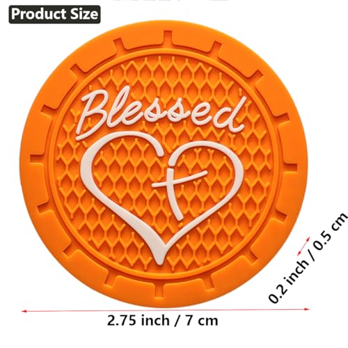 Portavasos para carro 2 piezas diámetro 2.75 in naranja miniatura 7