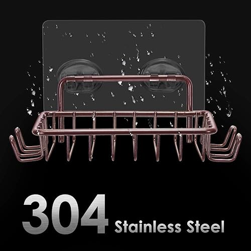 Vista 35 de Nieifi Jabonera de barra para pared de ducha con 4 ganchos, jabonera adhesiva de acero inoxidable para baño, color plateado A-Silver