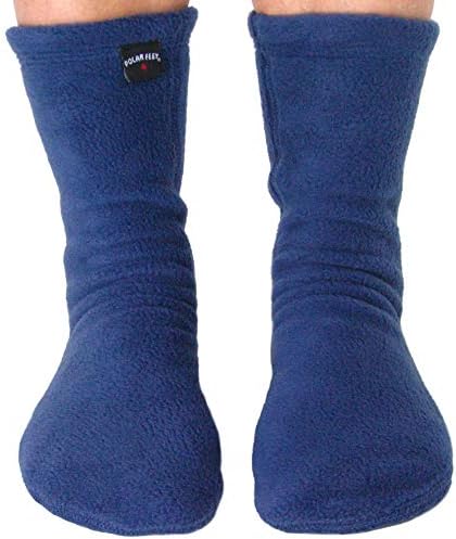 Polar Feet Fleece Socks for Men and Women, Unisex Denim L (W10+/M9-11)