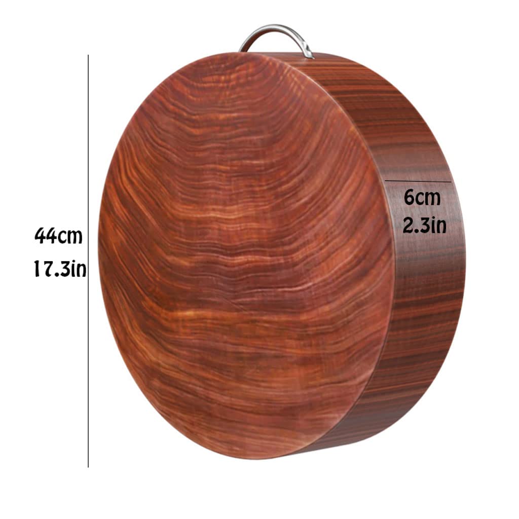 Okrągła, wytrzymała drewniana deska do krojenia z uchwytami do kuchni, 17.3in / 44 cm, idealna do mięsa i warzyw, trwała, łatwa do czyszczenia i stylowa