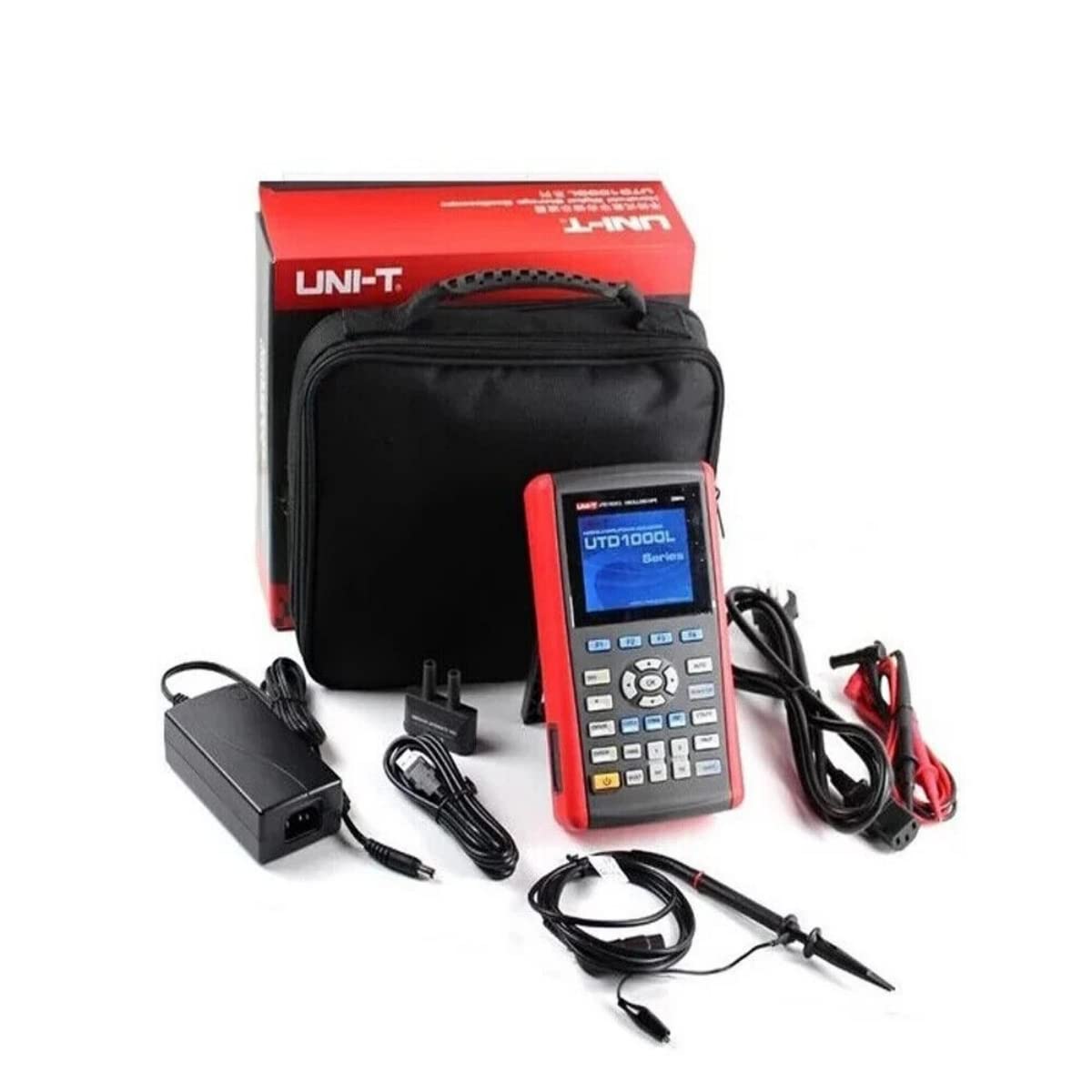 UTD1025CL Osciloscopio de memoria digital portátil con 25 MHz, 1 canal, 200 Msa/s, velocidad de muestreo 2 en 1: osciloscopio y multímetro de medición para voltaje, corriente, ohmios, 3 contadores de