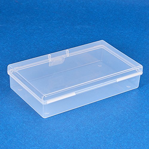 Benecreat 6 Pack 5.2X3X1.18 Clear Plastic Box Clear Storage Case Collection Organizer Container With Hinged Lid For Organizing Small Parts Epoxy Resin Pendant Office Supplies #TOP4