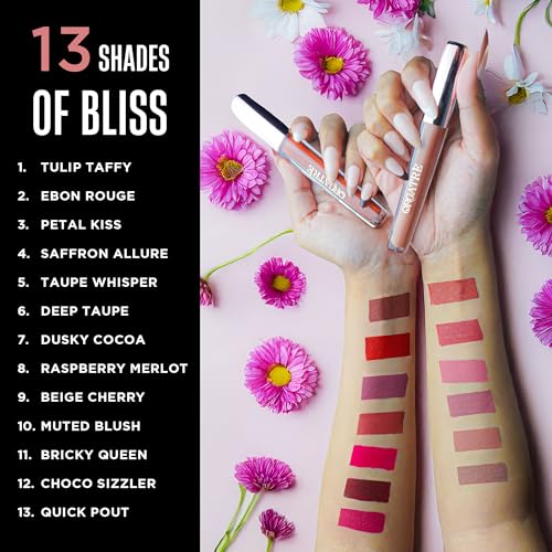 Image of Orgatre Moodbliss Liquid Lipstick | Waterproof, Long Lasting & Smudge Proof | Non-Drying, Lightweight & Highly Pigmented | Matte Finish | 4.5ml (Choco Sizzler)