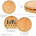 BlauKe Bamboo Cheese Board and Knife Set - 10 inch Round Charcuterie Board, Serving Tray, Platter, Wood Cheese Set - Gift Idea