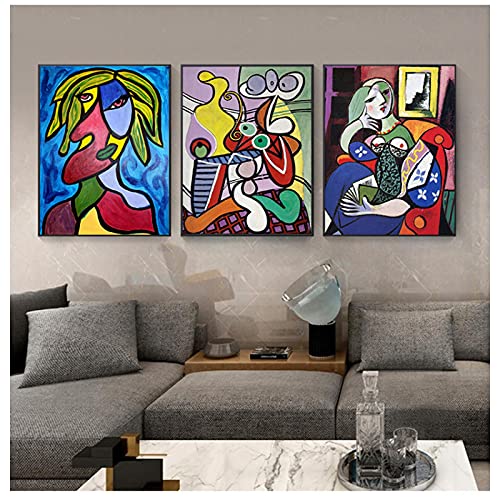 Peinture Picasso abstraite sur toile grand format 70x100