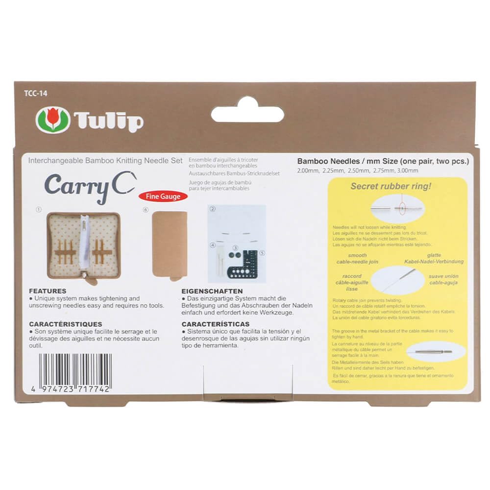 Tulip CarryC Fine Gauge Stricknadeln-Set aus Bambus - 1 Stück