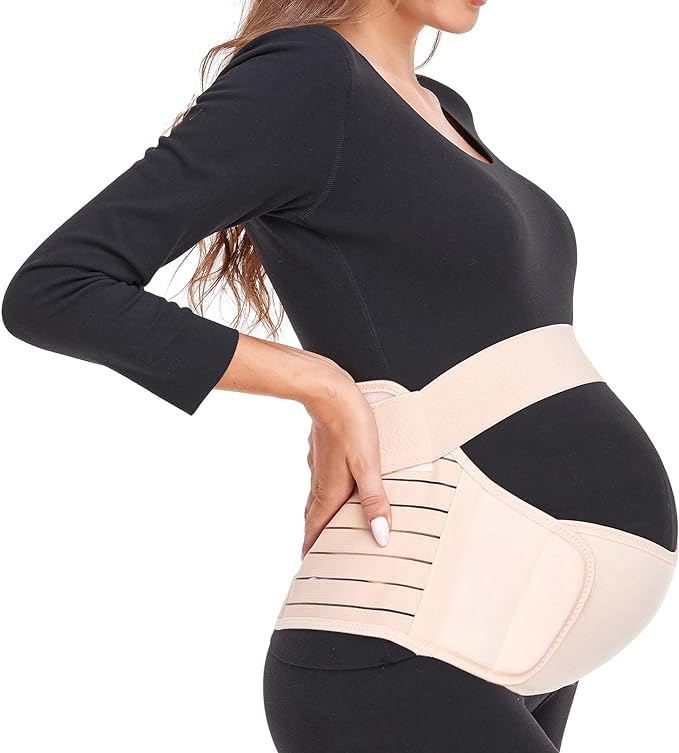 Maternity Belt Pregnancy Support, 4 In 1 Breathable Pregnancy Belly Support Band for Abdomen Pelvic Waist and Back Pain, Adjustable Belly Brace for Pre and Postpartum Band-image-27