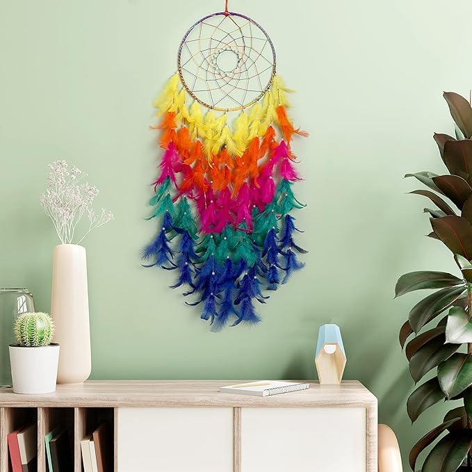 Good Aura Store Dream Catcher with Lights for Bedroom, Livingroom, Home Decoration, Handmade Crafts, Wall Hangings for Kids Room, Party, Wedding, Cafe Decorative Items, Balcony (21 cm Diameter)-image-26