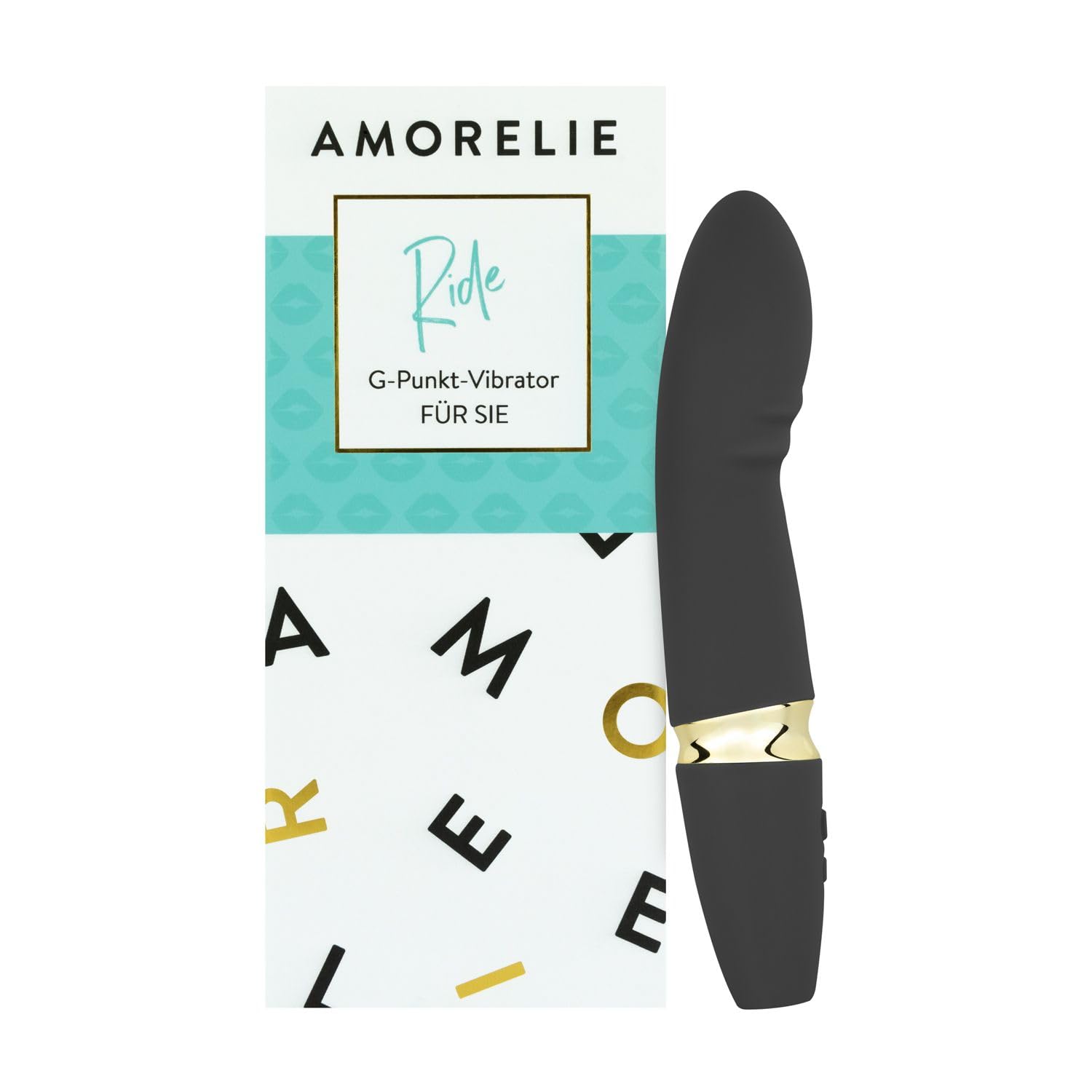 AMORELIE Ride – G-Punkt Vibrator 18,5cm für Sie | Wasserdicht mit Akku (Schwarz)