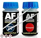 Lackstift für Citroen KPL Bleu Montebello Nacre + Klarlack Lackstift je 50ml - dazu 2 Lacktupfer zum einfachen Auftragen des Lacks
