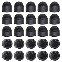 Zorfeter 25 Pcs Black M8 x 13mm Hex Head Bolt Covers Dome Plastic Bolt Caps Hexagonal Screw Cover Protection Caps