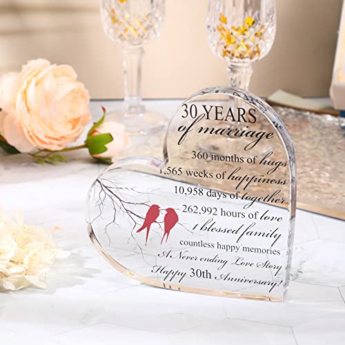 Years Of Marriage Gift Wedding Anniversary Heart Marriage Keepsake Decoration Gift For Couple Parent Women Mom Husband Wife (30Th) #TOP4