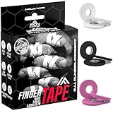 IRON FIGHTER 3X Rolle Sporttape 0,8cm x 13,7m (41m) Weiß - Fingertape, Fingerbandage Sport, Tape Sport, Schutz Fingerband Arthritis Bjj Jiu Jitsu, Crossfit, Klettern, Volleyball, MMA, Fitnessstudio