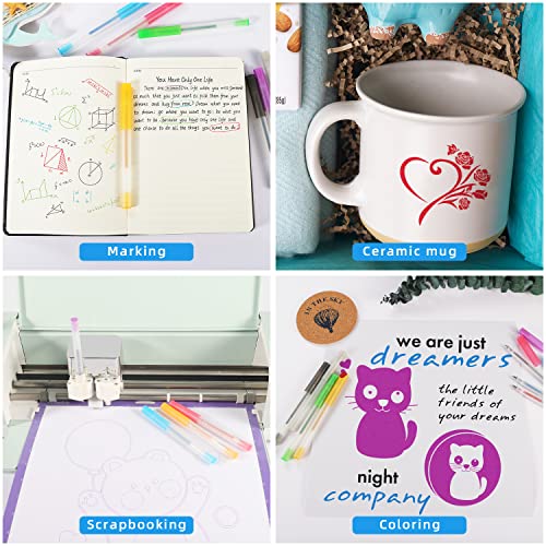 Image of Glitter Gel Pen Set Compatible with Cricut Maker 3 /Maker 4 /Maker /Explore 3 /4 /5 /Air 2 /Air, 0.8 Tip Glitter Pen Set of 7 Pack Medium Point Pen, Writing, Drawing, Invitations, Cards
