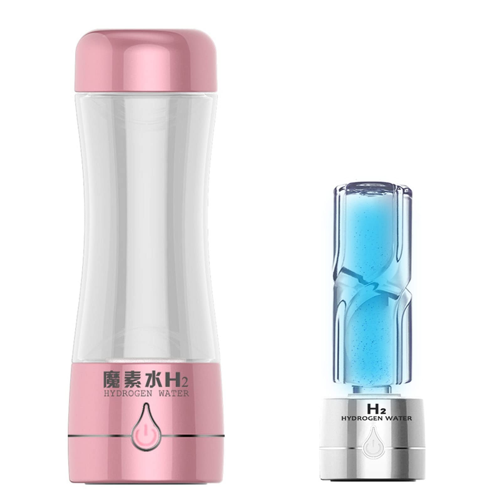 Bouteille d'eau alcaline Riche hydrogène H2, générateur d'eau à hydrogène Portable avec ioniseur, Technologie à Double Chambre SPE et PEM, rejet Chlore jusqu'à 3000 ppb, Bouteille Verre 350 ML