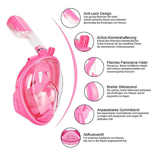 Actily - Maschera da snorkeling per bambini dai 6