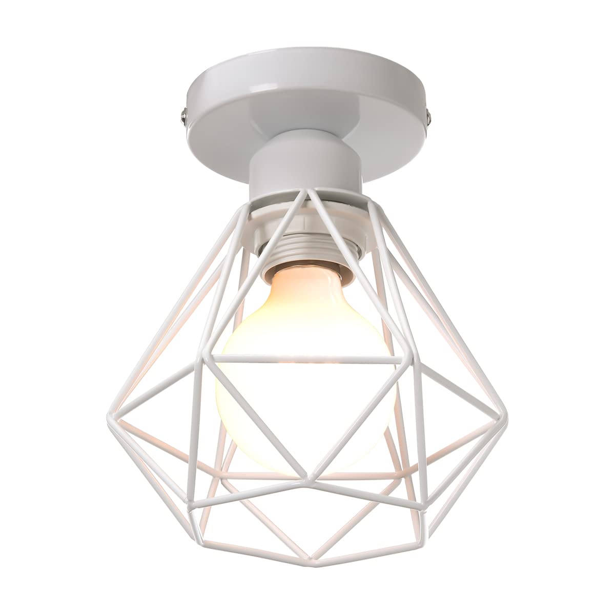 IDEGU Vintage Deckenleuchte – 20 Cm Durchmesser, Roségold, Metall-Käfig-Design, E27 Fassung, Für Wohnzimmer & Küche