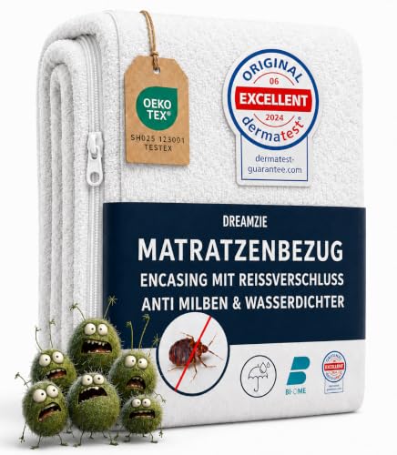 Dreamzie - Matratzenbezug 90x200x20cm - Encasing Milbenbezug...