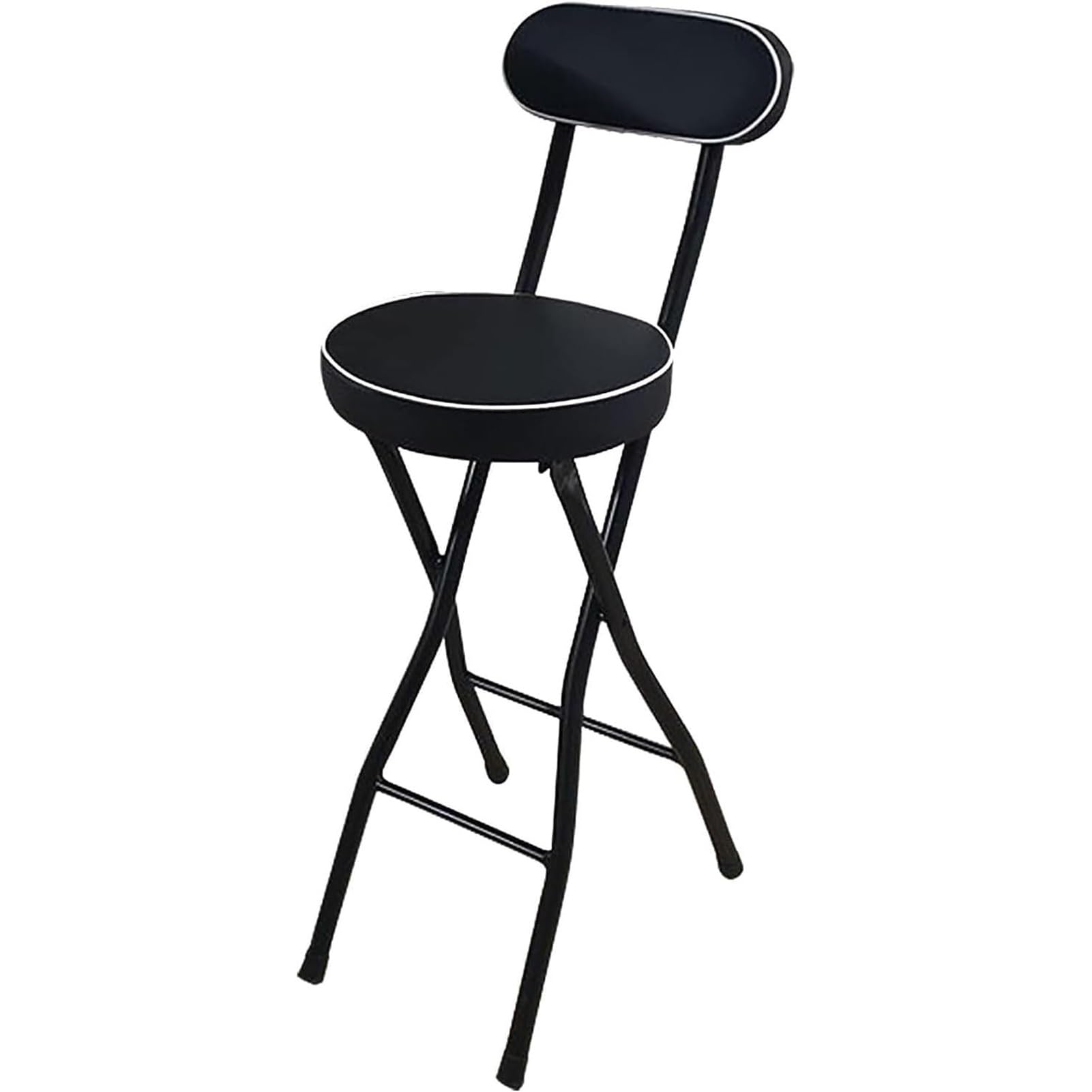 Tabouret de bar rembourré pliable métal pour comptoir rond