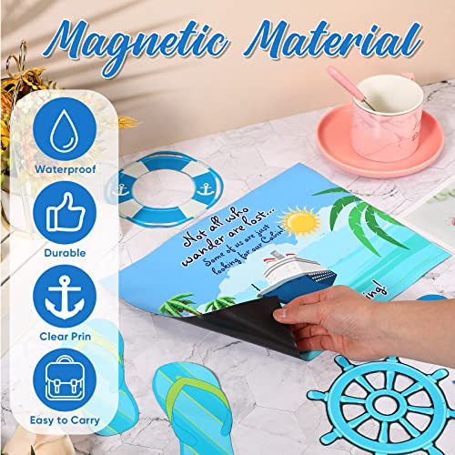 Image of Kanayu 6 Pcs Cabin Cruise Door Decorations Magnetic Large Ship Decorations Magnets Anchor Cruise Decor Car Fridge Magnet Decal for Carnival Stateroom Door