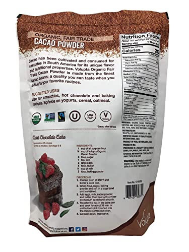 Volupta Organic & Fair Trade Unsweetened Super Food Cacao Powder 32 Oz #TOP1