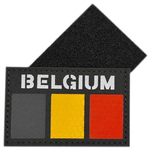 Patch Belgique Réfléchissant avec Scratch | Drapeau Noir Jaune Rouge Haute Visibilité | Ecusson Militaire Tactique 8 x 5 cm