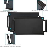 Vista 4 de COVERCOOK Sartén para plancha, placa caliente de hierro fundido, parrilla rectangular con superficie plana para estufa eléctrica y placa