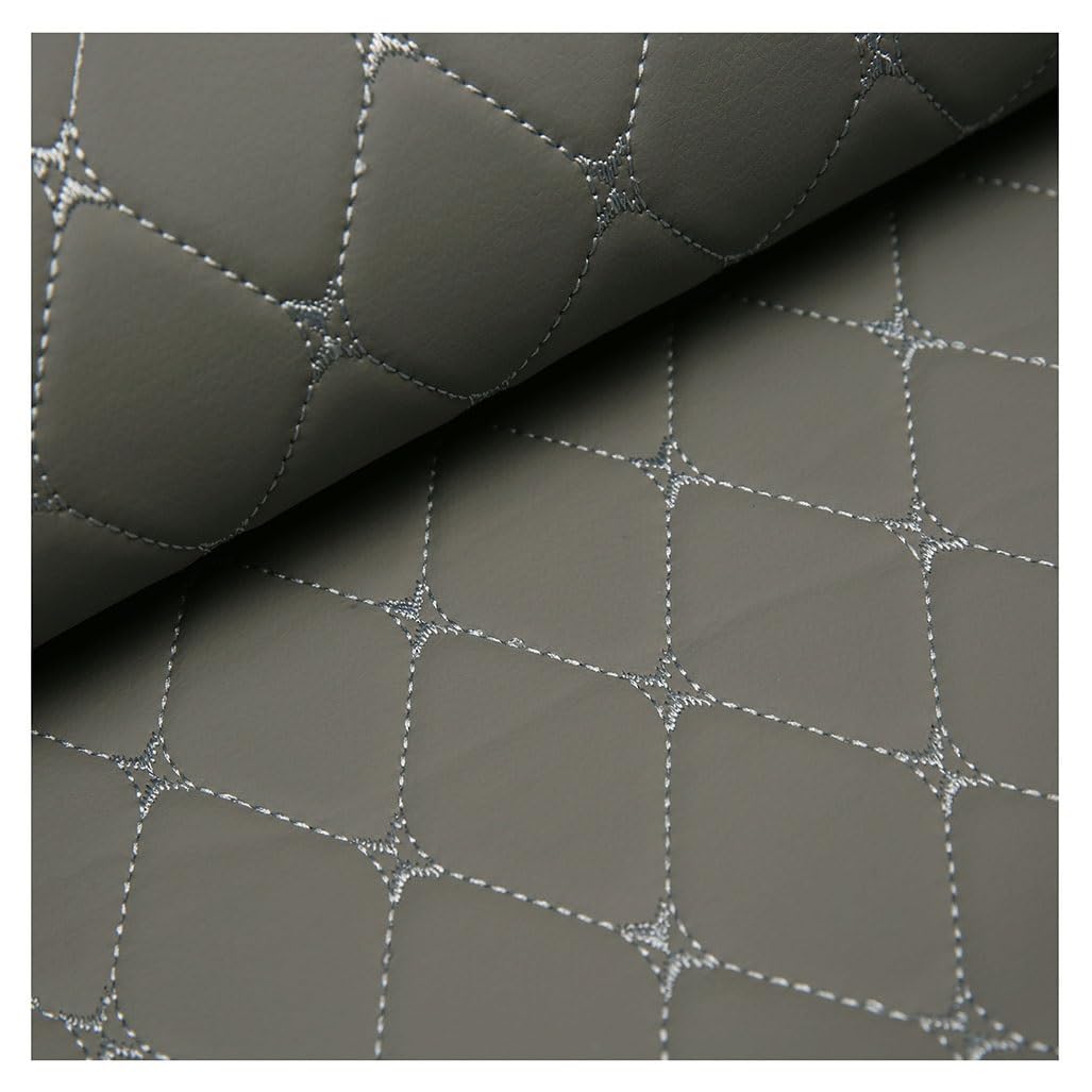 Faux Leather Fabric Leatherette Premium Soft Feel Material Vinyl Cloth Upholstery Width 140cm, Quilted Leather Diamond Stitch Padded Cushion Linen Wadding for DIY Sewings, Sofa, Handbag (1.4x1m/4.59x
