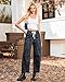 Vetinee Leopard Barrel Jeans Women Drawstring Cute Jeans High Waisted Pants for Women Womens Brown Cheetah Pants Gray Cheetah Medium