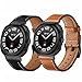 Olytop for Galaxy Watch Ultra Bands 47mm Leather for Men Women (2025/2024), No Gaps Business Leather Wristband Replacement Strap for Samsung Galaxy Watch 7/8 Ultra 47mm, Black+Brown