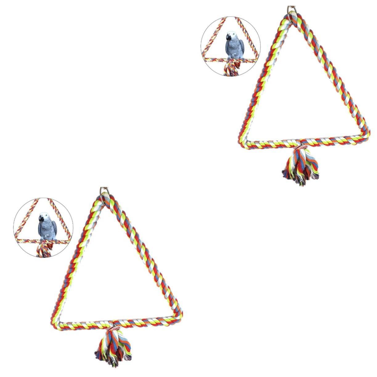 FOMIYES 2stücke Cotton Rope Triangle Swing Für Vögel Kletterleiter Spielzeug Für Papageien Und Kleine Haustiere Fördert Balance Und Koordination Und Unterhaltsam