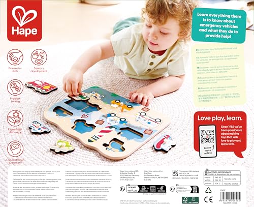 Image of Hape Emergency Vehicles Peg Puzzle