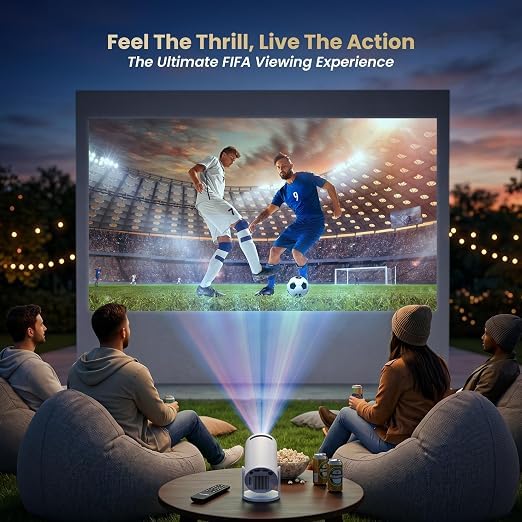 Image of Electronics Lightbeam Android Smart LED Projector 4K UHD & 1080p Support, Built-in Streaming Apps (Netflix, Prime, Hotstar, etc), Auto Keystone, 4000 Lumens, 150 inch Screen, Miracast, HDMI, USB