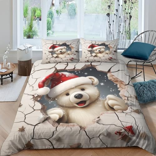 Housse de couette ours en microfibre premium 3D douce et résistante INTCHE - 2