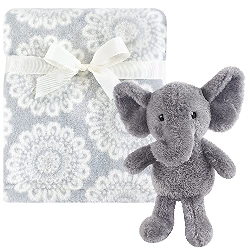 Image of Hudson Baby Unisex Baby Plush Blanket with Toy, Snuggly Elephant, One Size