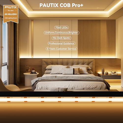 Tira de LED PAUTIX COB 15 m Super Brillante Blanco Cálido miniatura 3