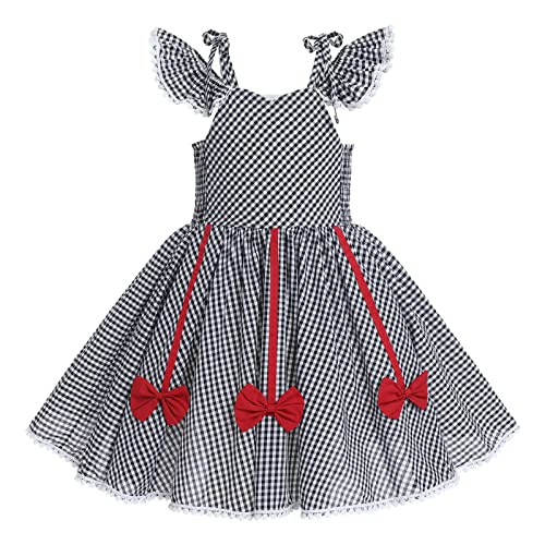 Fantasia de Natal para meninas mamãe e eu roupa de Natal combinando vestido xadrez sem alças com con