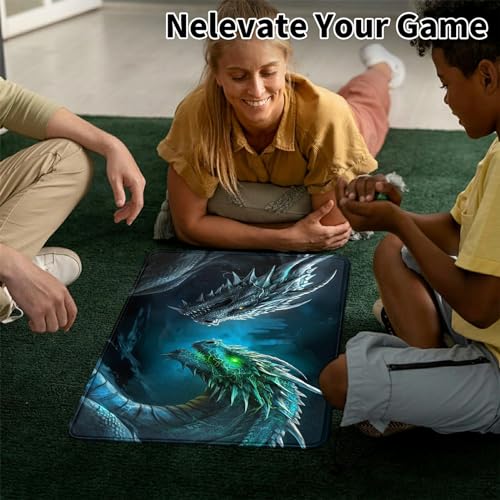 Image of Card Mat for MTG & TCG Playmat,Green and Black Dragon