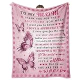 Gifts for Mom, Mom Birthday Gifts from Daughter Son, Soft Moms Throw Blanket 60' x 50' for Christmas