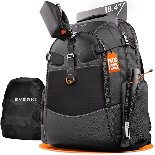 Everki Business 120 Laptop‑Rucksack | 18,4″ Laptopfach, 40 L, Regenhülle, ideal...
