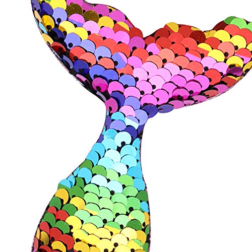 Décoration gâteau queue de sirène réversible avec 7 couleurs à paillettes