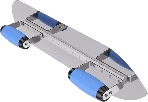 Concrete Plastering Trowel Double Handle Pool Trowel, Stainless Steel, Reinforced Rivets, Wide Head - 20 Inch, Evenly Distributes Pressure, Rounded Design for Comfortable Grip,